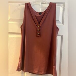 SHEIN Dusty Pink Tank Top with Button Detail